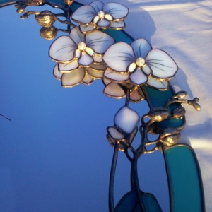 Oglindă Orhidee 3D din sticlă Tiffany -  - Artynos.ro