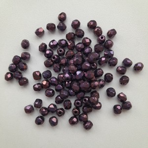 Margele cehe fatetate din sticla - 4mm - 100 buc / pachet - violet inchis stralucitor, , , ARTYNOS