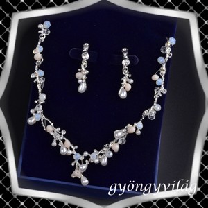 Seturi de bijuterii: set de bijuterii pentru nuntă, mireasă, casual + diademă ES-SZT26-1e - accesorii nuntă - bijuterii mireasă - set bijuterii de mireasă - Artynos.ro