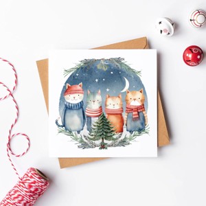 Felicitare de Crăciun, felicitare, felicitare cadou, pisică -  - Artynos.ro