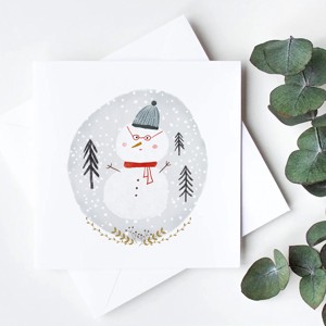 felicitare de Crăciun, felicitare festivă, om de zăpadă -  - Artynos.ro