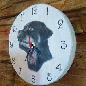 Rottweiler câine din lemn ceas de perete -  - Artynos.ro