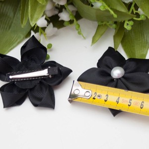 Clemă de păr în formă de floare - Negru - îmbrăcăminte și modă - accesorii păr - clemă de păr și ac de păr - Artynos.ro