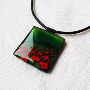 Poppy câmp pandantiv pictat manual tiffany -  - Artynos.ro