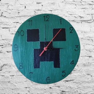 Ceas de perete Minecraft din lemn, , , ARTYNOS