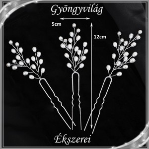Bijuterii, ornamente de păr, catarame de păr: nuntă, mireasă, ornament de păr casual S-H-TŰ04e set alb (3db) -  - Artynos.ro
