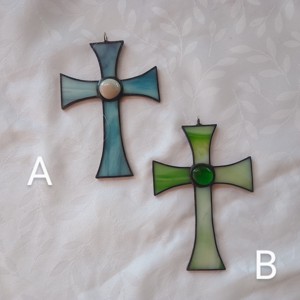 Tiffany KERESZT decorare fereastră / decorare perete - casă & stil de viață - obiecte religioase și de devoțiune - cruce - Artynos.ro