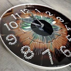 Ceas de perete pictat - model Iris - arte vizuale și accesorii  - picturi - pictură acrilică - Artynos.ro