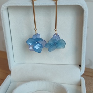 Cercei-flori de hortensie naturala , Bijuterii, Cercei, Cercei din rasina, Lucrare cu argila, ARTYNOS