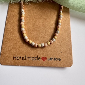 Bratara cu bile tricolore din argint 925, argint placat cu aur galben si aur roz Stardust dream, handmade - bijuterii - brățări - brățări din argint - Artynos.ro