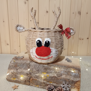 Magia Craciunului intr-un cos de rachita, Casa & Stil de viata, Organizare & Depozitare, Cosuri depozitare, Impletirea cosurilor nuiele, Crosetat, ARTYNOS