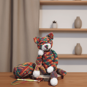 Miko, pisoiul colorat, Jucarii si echipamente pentru copii, Plusuri, Pisica de plus, Crosetat, ARTYNOS