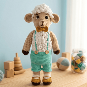 Berti in pantaloni de miel crosetati, Jucarii si echipamente pentru copii, Plusuri, Miel de plus, Crosetat, ARTYNOS