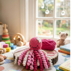 O caracatita crosetata colorata, Jucarii si echipamente pentru copii, Plusuri, Caracatite din plus, Crosetat, ARTYNOS