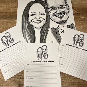 Consumabile pentru petrecerea de nuntă pentru colectarea amintirilor - arte vizuale și accesorii  - grafică, ilustrație - desen în creion - Artynos.ro