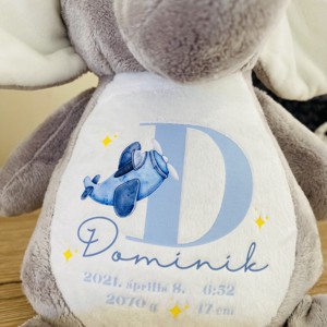 Elefant de pluș comemorativ - cu date de naștere -  - Artynos.ro