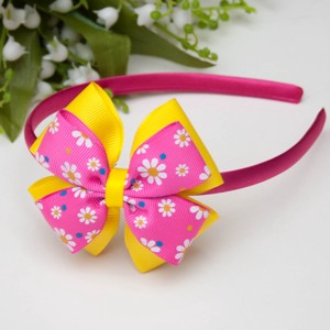 Bandă de păr Masnis � Galben/roz cu flori - îmbrăcăminte și modă - accesorii păr - bandă de păr și agrafe păr - Artynos.ro