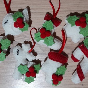 Ornament pom de Crăciun din pâslă, 7pcs -  - Artynos.ro