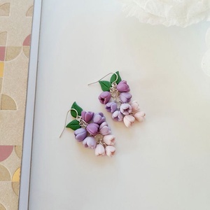 Cercei Liliac - bijuterii - cercei - cercei agățați - Artynos.ro