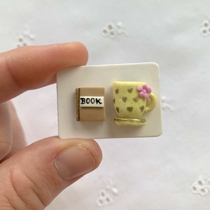 Cercei Coffee and Book - bijuterii - cercei - cercei agățați - Artynos.ro
