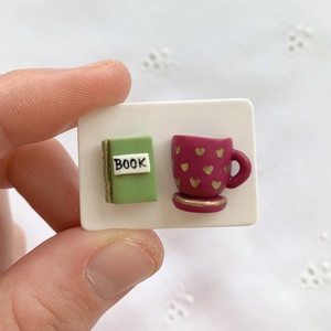 Cercei Coffee and Book - bijuterii - cercei - cercei agățați - Artynos.ro