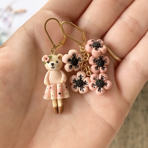 Cercei Delicate Teddy Bear - bijuterii - cercei - cercei agățați - Artynos.ro