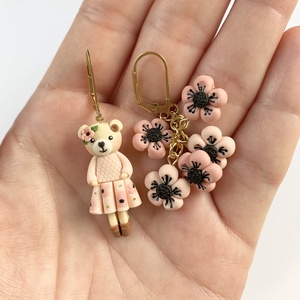 Cercei Delicate Teddy Bear - bijuterii - cercei - cercei agățați - Artynos.ro
