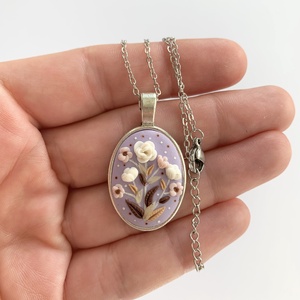 Colier Lilac Bloom - bijuterii - coliere - coliere cu pandantive - Artynos.ro