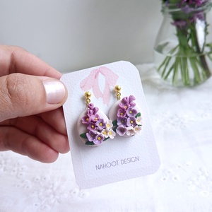 Cercei liliac - bijuterii - cercei - cercei agățați - Artynos.ro