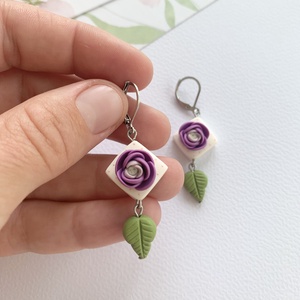 Cercei Purple Roses, Bijuterii, Cercei, Cercei candelabru, , ARTYNOS