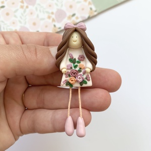 Brosa Floral Doll - bijuterii - broșă, insigne - insigne - Artynos.ro