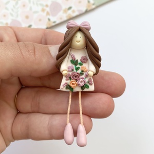 Brosa Floral Doll - bijuterii - broșă, insigne - insigne - Artynos.ro