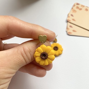 Cercei Sunflowers - bijuterii - cercei - cercei agățați - Artynos.ro