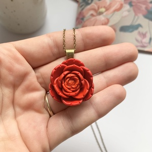 Colier Red Flower - bijuterii - coliere - pandative - Artynos.ro