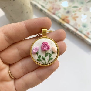 Colier Red Flowers - bijuterii - coliere - pandative - Artynos.ro