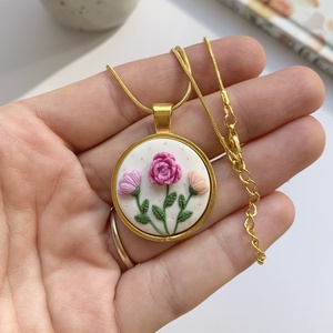 Colier Red Flowers - bijuterii - coliere - pandative - Artynos.ro