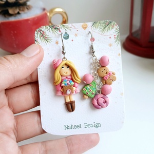 Cercei Pink Christmas - crăciun - cadouri de moș crăciun - cadouri de moș crăciun - Artynos.ro