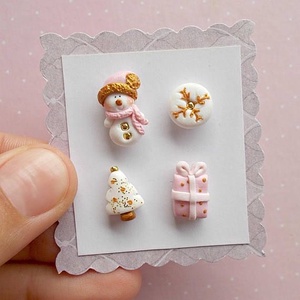  Set cercei Pink Snowman - Artynos.ro