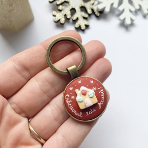 Breloc Craciunul este Acasa! - genți și portofele - accesorii genți - breloc - Artynos.ro