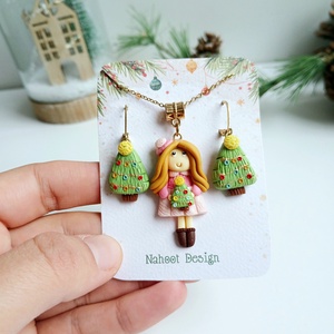  Set cercei si colier  - crăciun - cadouri de moș crăciun - cadouri de moș crăciun - Artynos.ro