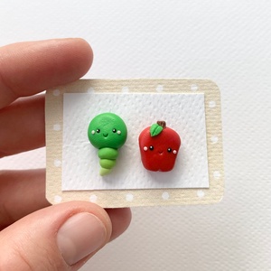 Cercei mar si vierme, Bijuterii, Cercei, Cercei cu figurine, Plastilina, ARTYNOS