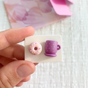 Cercei Donuts Coffee - bijuterii - cercei - cercei cu figurine - Artynos.ro