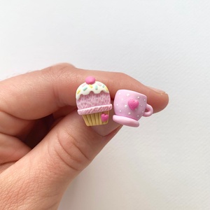 Cercei Cupcake Coffee - bijuterii - cercei - cercei cu figurine - Artynos.ro