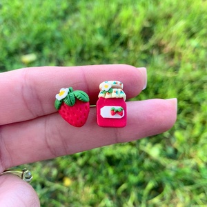 Cercei Dulceata de capsuni - bijuterii - cercei - cercei cu figurine - Artynos.ro