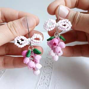 Cercei Pink Lilac, Bijuterii, Cercei, Cercei cu figurine, , ARTYNOS