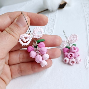 Cercei Pink Lilac - bijuterii - cercei - cercei cu figurine - Artynos.ro