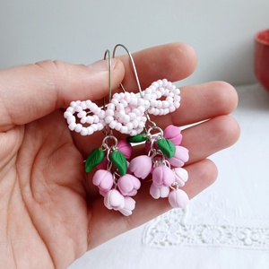 Cercei Pink Lilac - bijuterii - cercei - cercei cu figurine - Artynos.ro