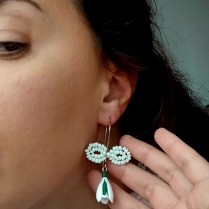 Cercei Pink Lilac - bijuterii - cercei - cercei cu figurine - Artynos.ro