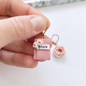 Cercei Floare si carte - bijuterii - cercei - cercei cu figurine - Artynos.ro
