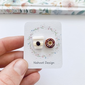 Cercei Coffee and Donut - bijuterii - cercei - clipsuri - Artynos.ro